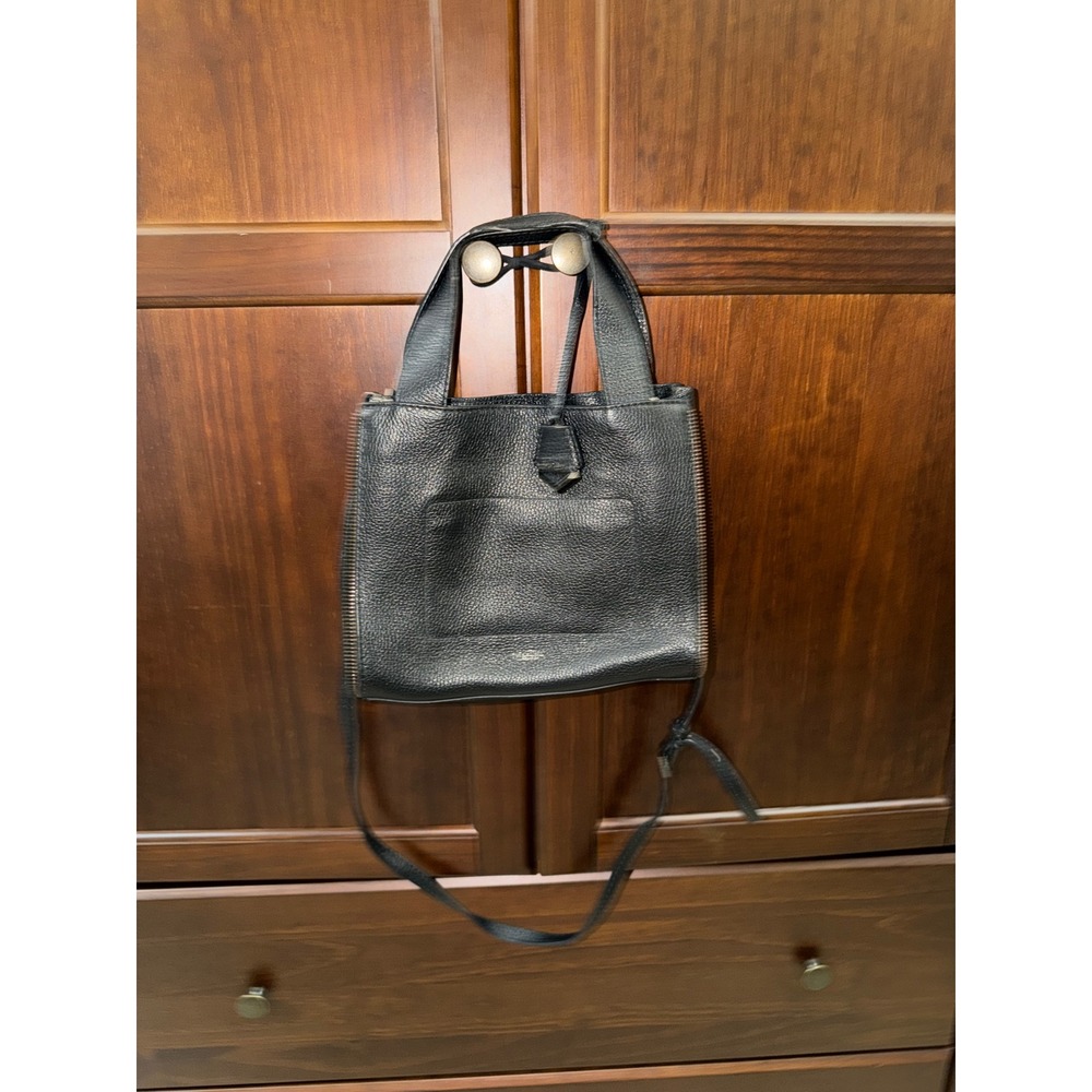 Botkier New York Black‎ Pebbled Leather Crossbody Tote Bag with Side Zippers